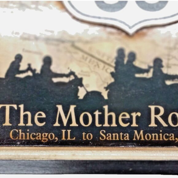 Route 66 3D Wooden Wall Plaque Indian Motorcycle “The Mother Road” 15x21 - Picture 9 of 13